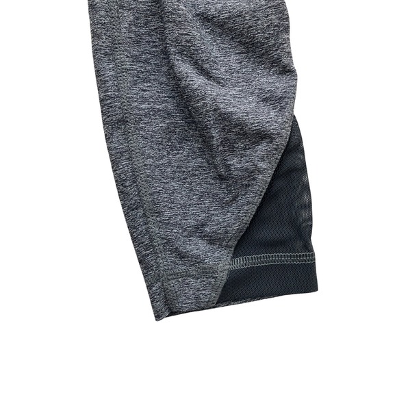 Lululemon Heathered Grey Neon Pink Waistband Mesh Panel Zipper Pocket Leggings - Picture 5 of 12